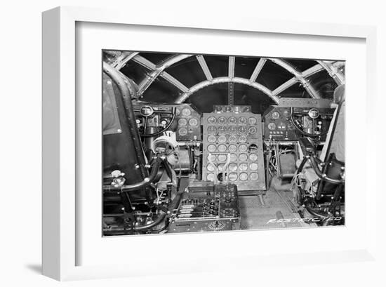 B-29 heavy bomber Flight Deck-null-Framed Art Print