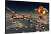 B-29 Superfortress Flying Away from the Explosion of the Atomic Bomb-null-Stretched Canvas