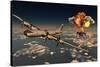 B-29 Superfortress Flying Away from the Explosion of the Atomic Bomb-null-Stretched Canvas