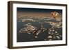 B-29 Superfortress Flying Away from the Explosion of the Atomic Bomb-null-Framed Premium Giclee Print