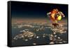 B-29 Superfortress Flying Away from the Explosion of the Atomic Bomb-null-Framed Stretched Canvas