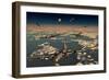 B-29 Superfortress Planes under Attack from Japanese Nakajima Ki-84 Fighter Planes-null-Framed Premium Giclee Print