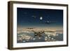 B-29 Superfortress Planes under Attack from Japanese Nakajima Ki-84 Fighter Planes-null-Framed Premium Giclee Print