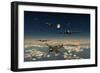 B-29 Superfortress Planes under Attack from Japanese Nakajima Ki-84 Fighter Planes-null-Framed Premium Giclee Print