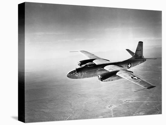 B-45 Bomber in Flight-null-Stretched Canvas