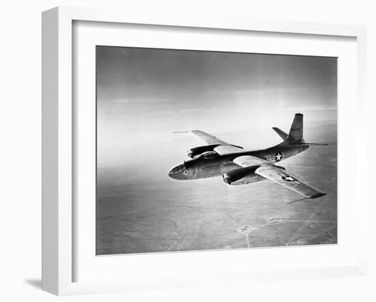 B-45 Bomber in Flight-null-Framed Photographic Print