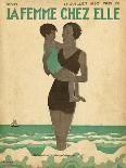Mother and Child in Rain-B Baucour-Art Print