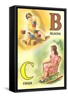 B for Blocks, C for Chair-null-Framed Stretched Canvas