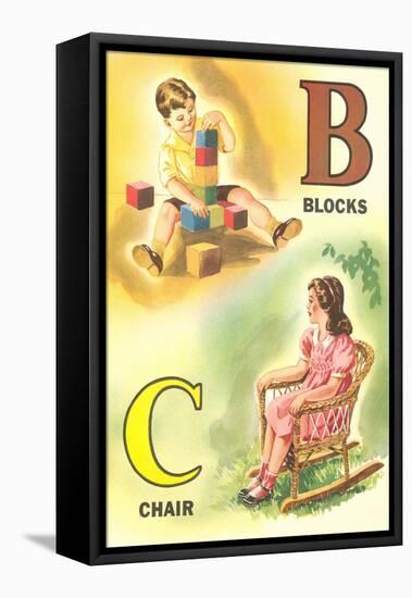 B for Blocks, C for Chair-null-Framed Stretched Canvas