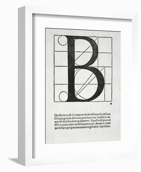 B, Illustration from 'Divina Proportione' by Luca Pacioli (C.1445-1517)-Leonardo da Vinci-Framed Giclee Print