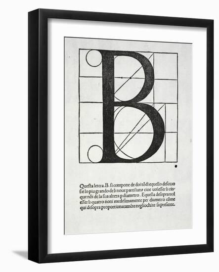 B, Illustration from 'Divina Proportione' by Luca Pacioli (C.1445-1517)-Leonardo da Vinci-Framed Giclee Print