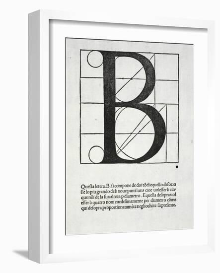 B, Illustration from 'Divina Proportione' by Luca Pacioli (C.1445-1517)-Leonardo da Vinci-Framed Giclee Print