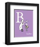 B is for Barber (purple)-Theodor (Dr. Seuss) Geisel-Framed Art Print