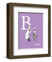 B is for Barber (purple)-Theodor (Dr. Seuss) Geisel-Framed Art Print