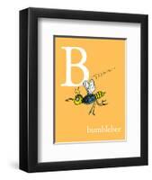 B is for Bumblebee (orange)-Theodor (Dr. Seuss) Geisel-Framed Art Print