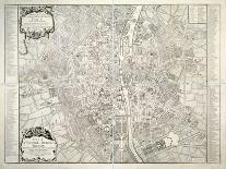 Map of Paris, 1723-B. Jaillot-Mounted Giclee Print