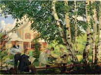 At Home, 1914-18-B. M. Kustodiev-Framed Giclee Print