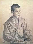 At Home, 1914-18-B. M. Kustodiev-Framed Giclee Print