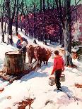 "Harvesting Maple Sap," Country Gentleman Cover, March 1, 1940-B. Summers-Stretched Canvas