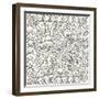 B&W Batik Rosette III-Chariklia Zarris-Framed Art Print