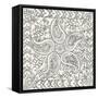 B&W Batik Rosette III-Chariklia Zarris-Framed Stretched Canvas