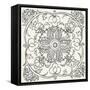 B&W Batik Rosette IV-Chariklia Zarris-Framed Stretched Canvas