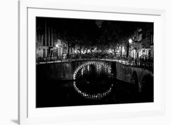 B&W Canal at Night II-Erin Berzel-Framed Photographic Print