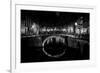 B&W Canal at Night II-Erin Berzel-Framed Photographic Print