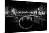 B&W Canal at Night II-Erin Berzel-Mounted Photographic Print