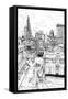 B&W City Scene III-Melissa Wang-Framed Stretched Canvas