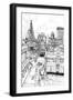 B&W City Scene III-Melissa Wang-Framed Art Print