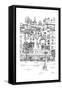 B&W City Scene V-Melissa Wang-Framed Stretched Canvas