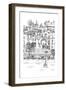 B&W City Scene V-Melissa Wang-Framed Art Print