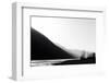 B&W glacial river-Savanah Plank-Framed Photo