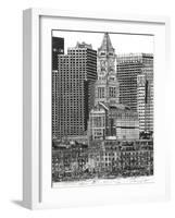 B&W Us Cityscape-Boston-Melissa Wang-Framed Art Print