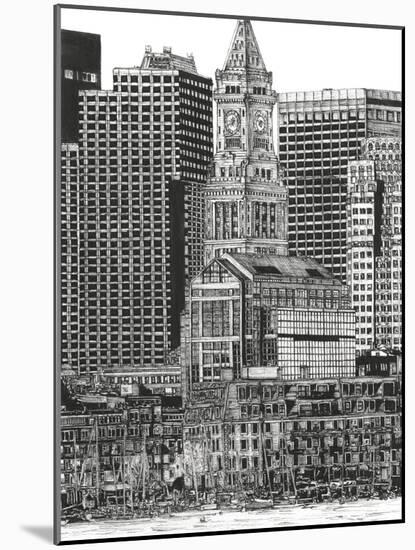 B&W Us Cityscape-Boston-Melissa Wang-Mounted Art Print