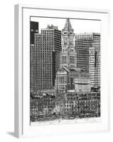 B&W Us Cityscape-Boston-Melissa Wang-Framed Art Print