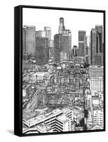 B&W Us Cityscape-Los Angeles-Melissa Wang-Framed Stretched Canvas