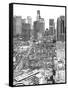 B&W Us Cityscape-Los Angeles-Melissa Wang-Framed Stretched Canvas