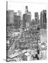 B&W Us Cityscape-Los Angeles-Melissa Wang-Stretched Canvas