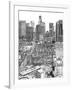 B&W Us Cityscape-Los Angeles-Melissa Wang-Framed Art Print