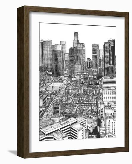 B&W Us Cityscape-Los Angeles-Melissa Wang-Framed Art Print