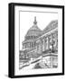 B&W Us Cityscape-Washington DC-Melissa Wang-Framed Art Print