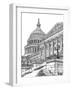 B&W Us Cityscape-Washington DC-Melissa Wang-Framed Art Print