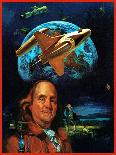 "Franklin and the Space Shuttle," July 1, 1973-B. Winthrop-Framed Stretched Canvas