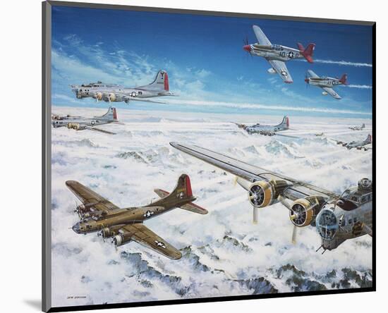 B17 with Tuskegee escort-null-Mounted Art Print