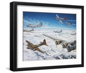 B17 with Tuskegee escort-null-Framed Art Print