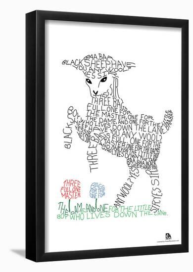 Baa Baa Black Sheep Text Poster-null-Framed Poster