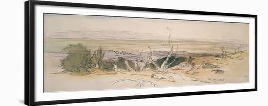 Baalbek from Lebanon, 1858 (Watercolour and Pen and Black Ink with Graphite Indications)-Edward Lear-Framed Giclee Print