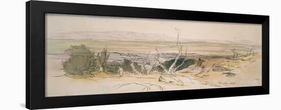 Baalbek from Lebanon, 1858 (Watercolour and Pen and Black Ink with Graphite Indications)-Edward Lear-Framed Premium Giclee Print